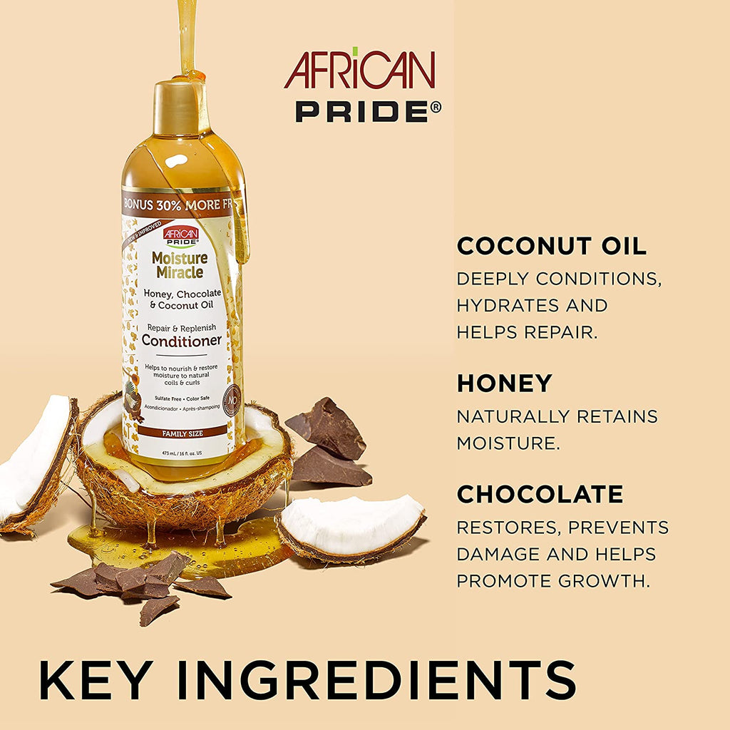 AFRICAN PRIDE MOISTURE MIRACLE – Après-Shampoing Conditioner 354ml