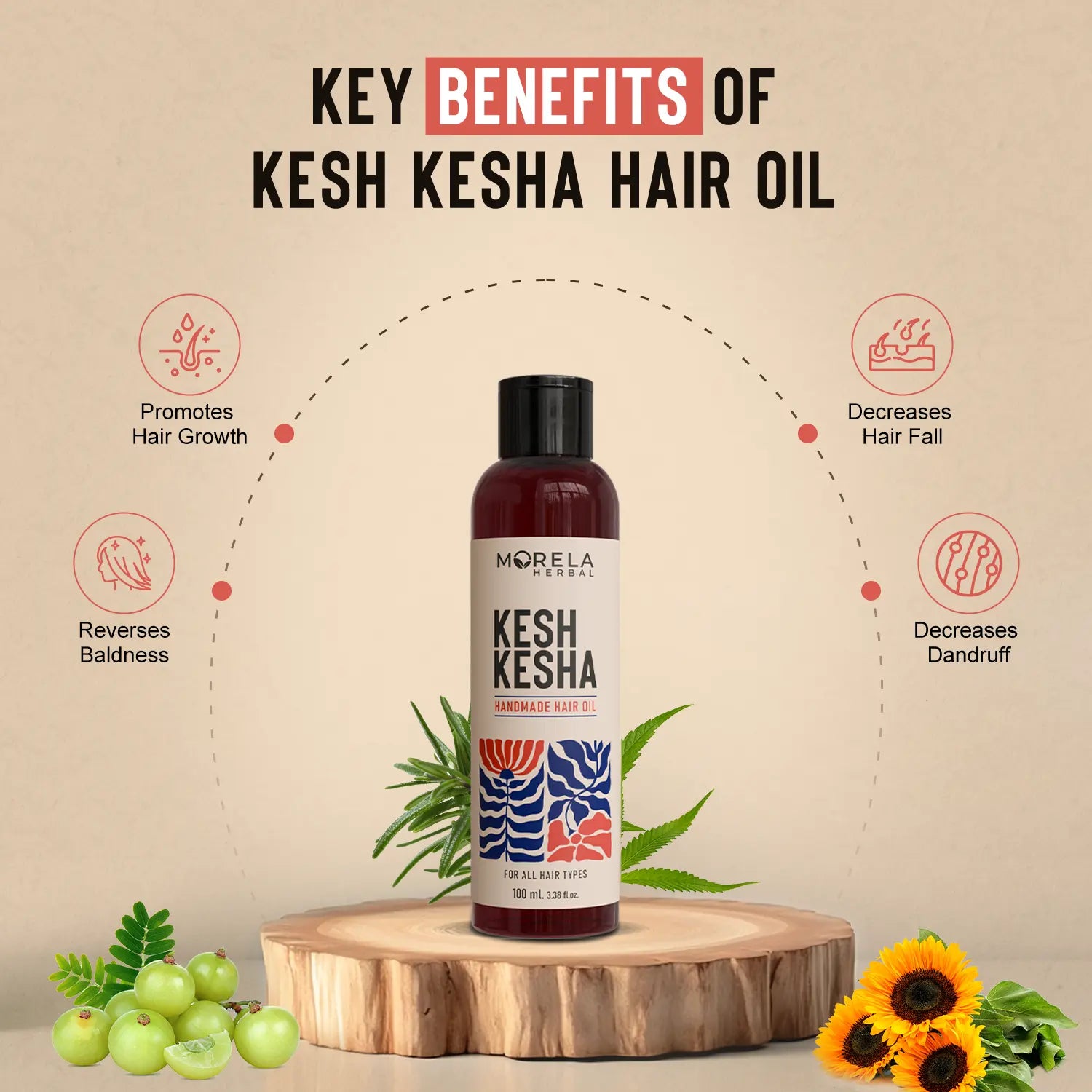 Huile Capillaire Ayurvedique  FAIT MAISON 100% PURE 100g - KESH KESHA KESH KESHA