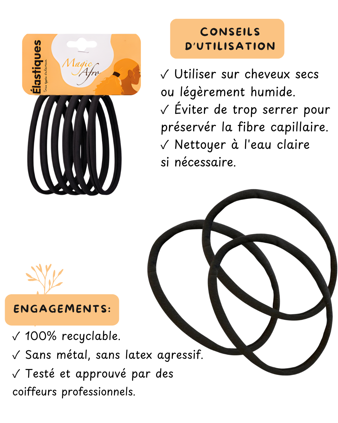 Lot Elastiques Taille XL - MAGIC AFRO