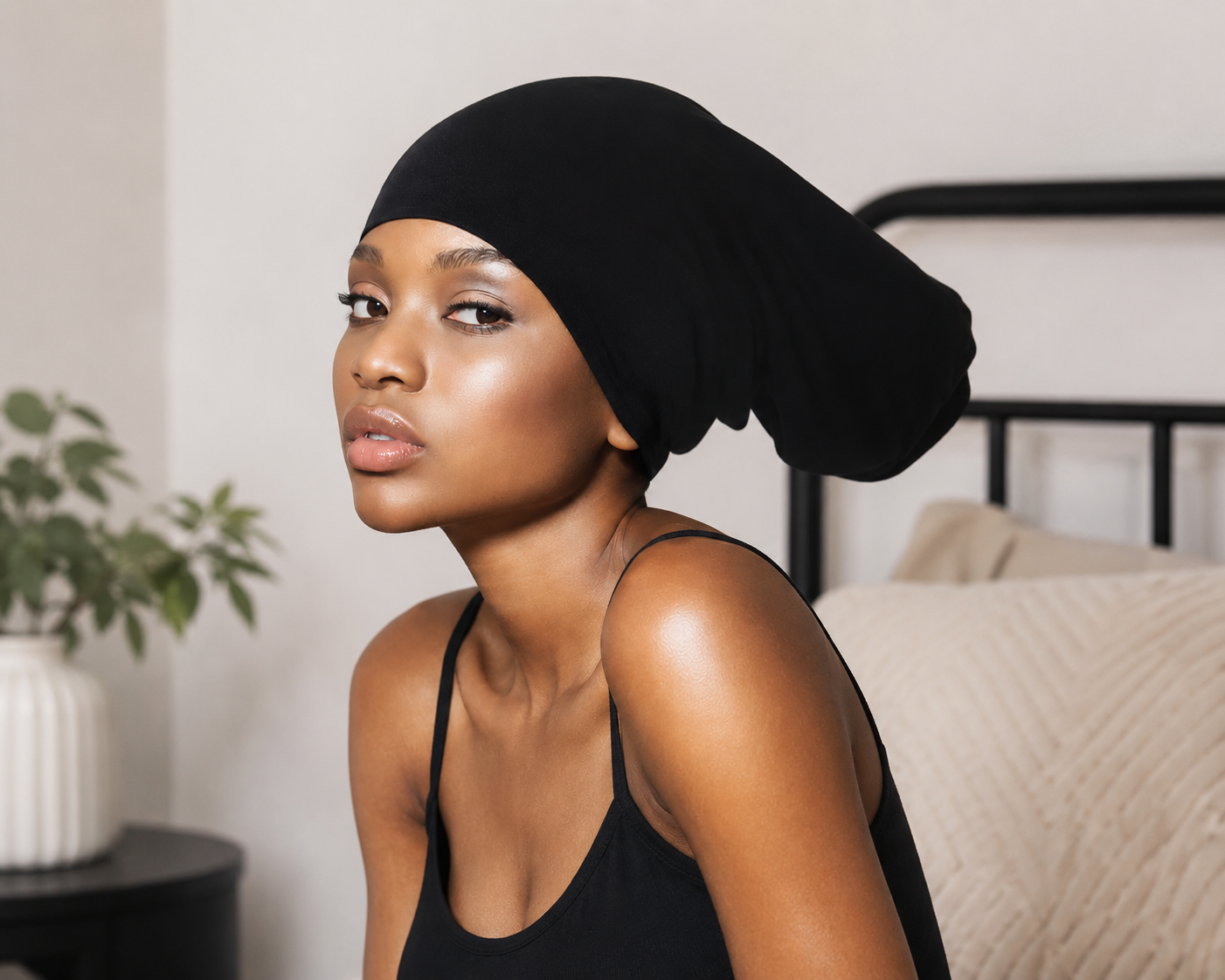 Bonnet Super Jumbo Stocking Cap Black - DREAM WORLD