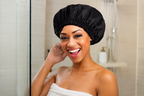 Bonnet Douche Vinyl Shower Cap Black - QFITT