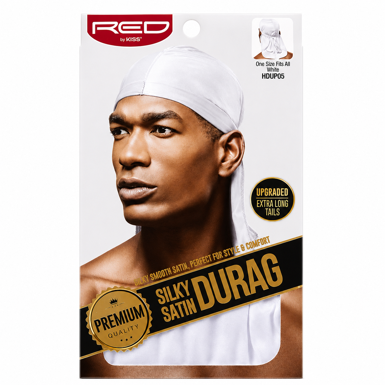 Bonnet Durag Silky Satin White - RED BY KISS
