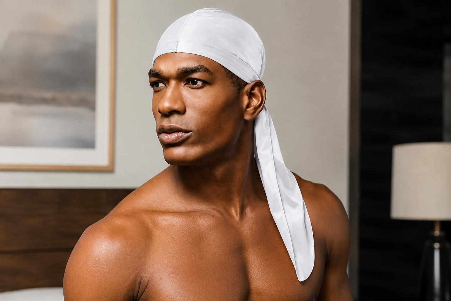 Bonnet Durag Silky Satin White - RED BY KISS