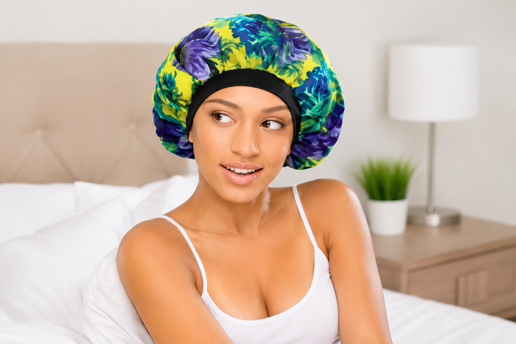 Bonnet Satin Edge Wide Band Bonnet - DREAM WORLD