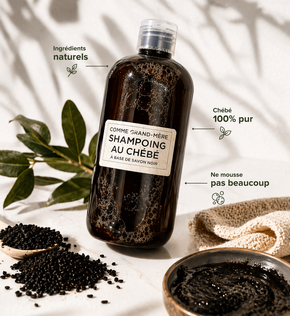 Shampoing au Chébé 250ml - COMME GRAND MERE