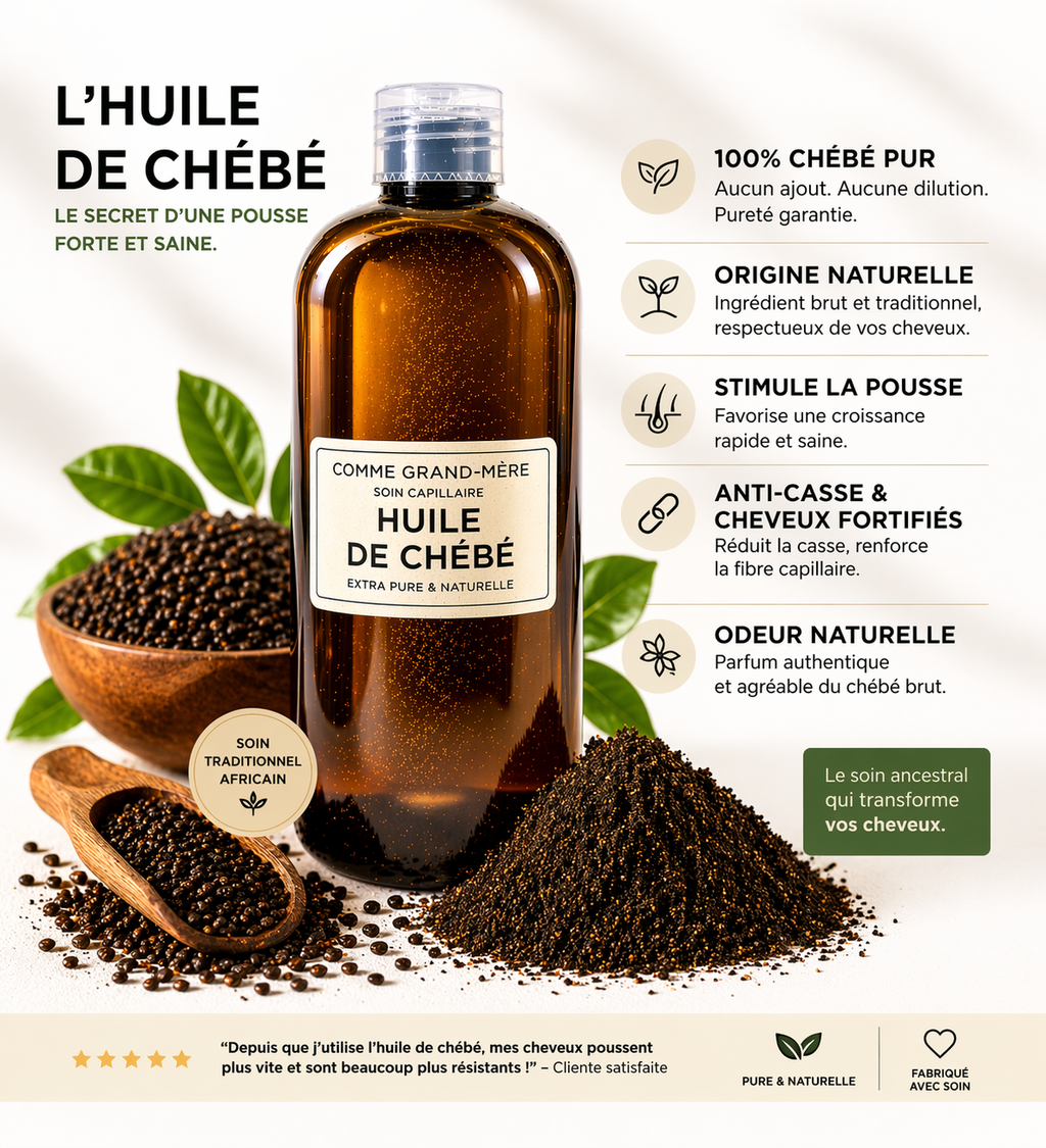 Huile Chébé 100% PURE 150ml - COMME GRAND MERE