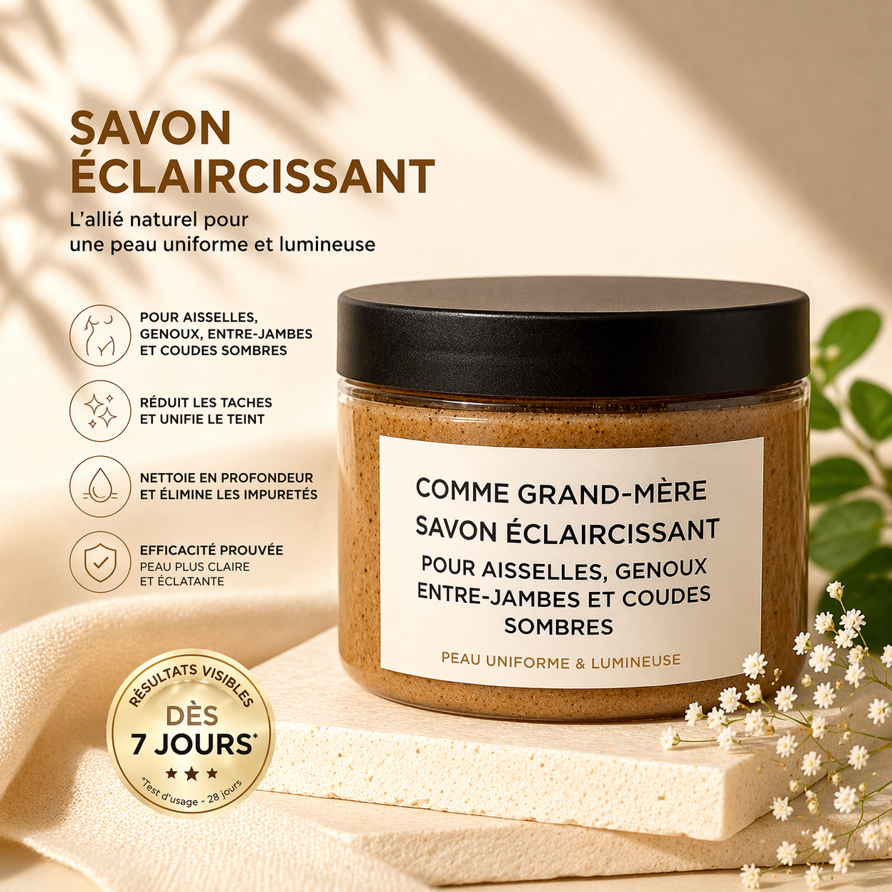 Savon Noir Curcuma 150ml - COMME GRAND MERE