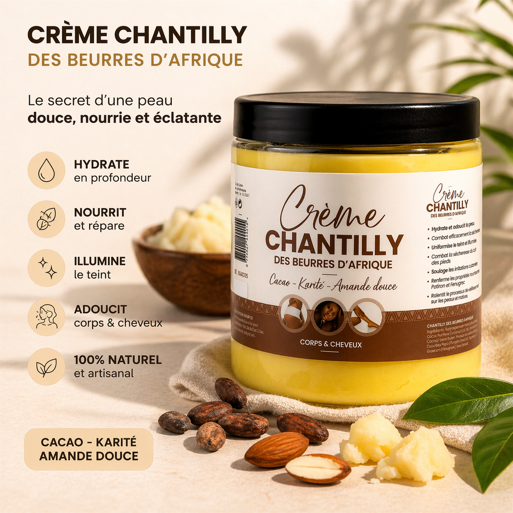 Creme Chantilly Cacao/Karité/Amande Douce 500ml - COMME GRAND MERE