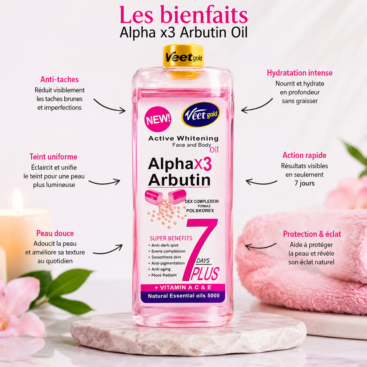 Huile Alpha Arbutin 1000ml - VEET GOLD