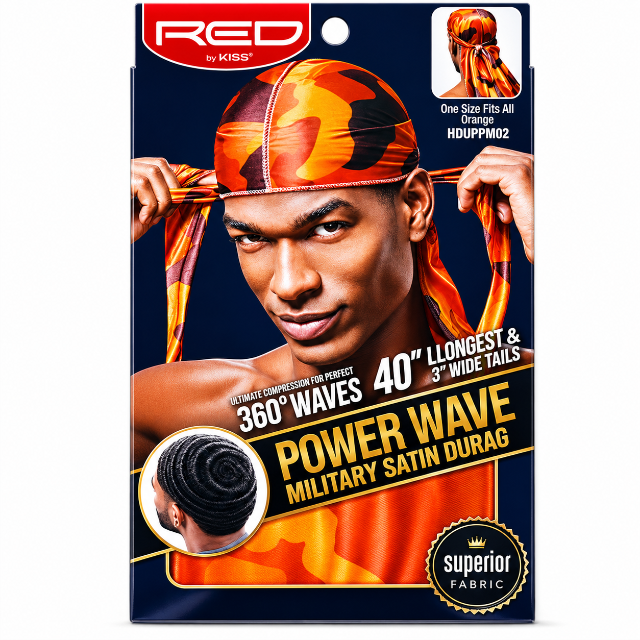 Bonnet Military Satin Durag Orange - RED BY KISS