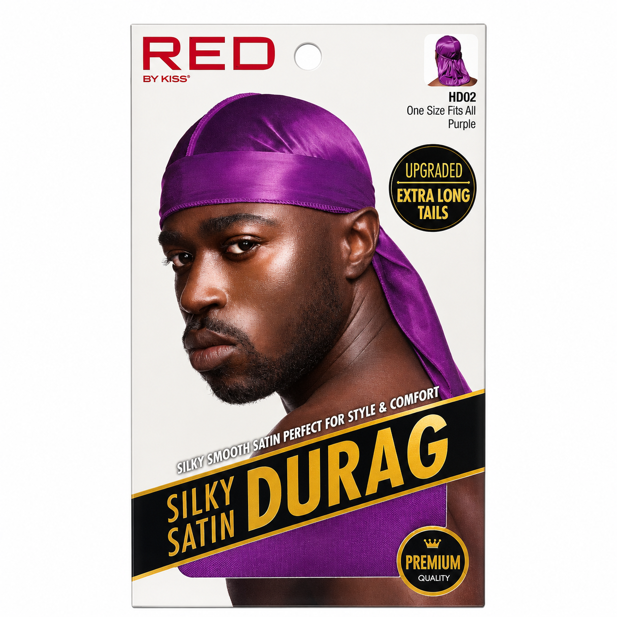 Bonnet Silky Satin Durag Purple - RED BY KISS
