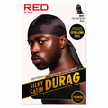 Bonnet Silky Satin Durag BLACK - RED BY KISS
