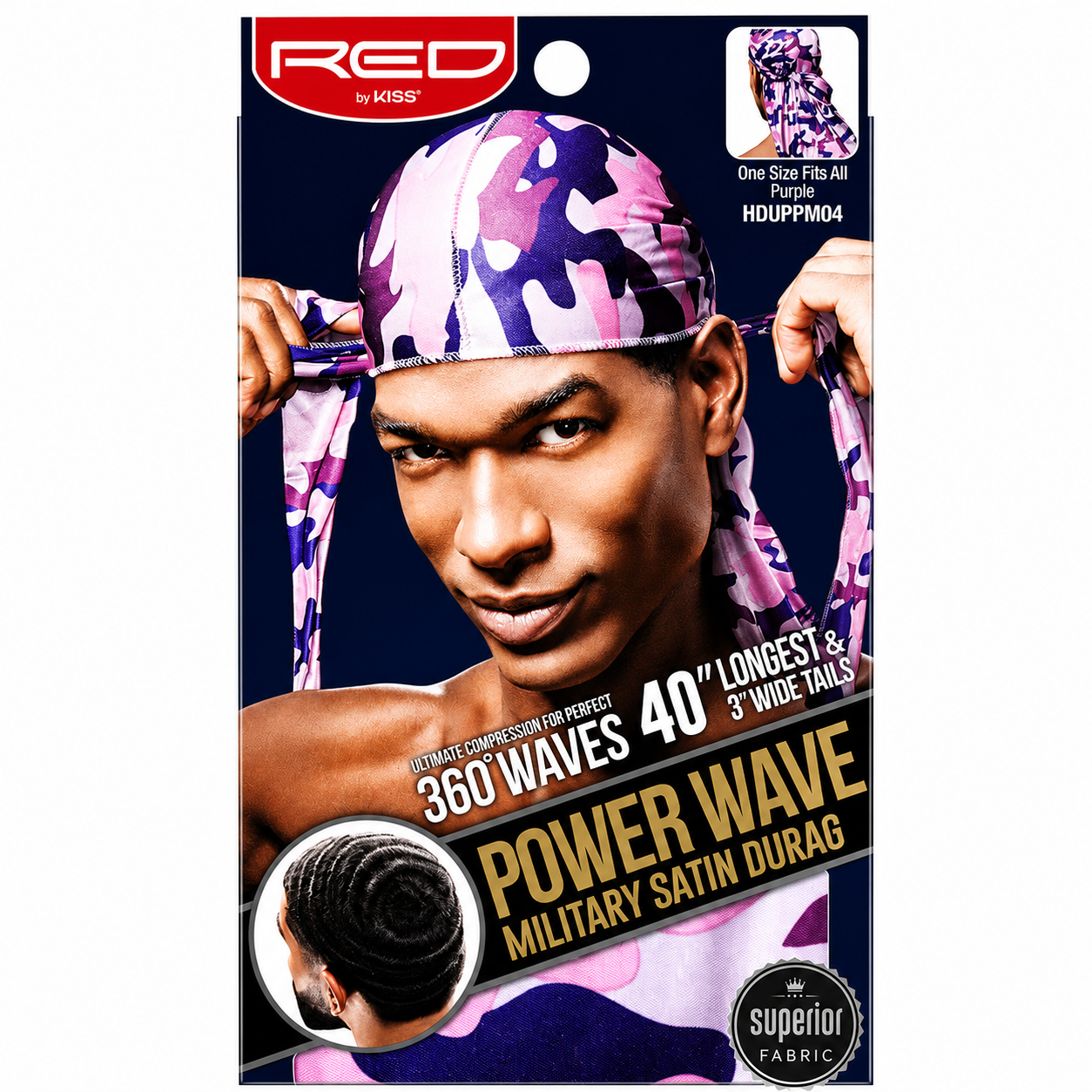 Bonnet Military Satin Durag Purple - RED BY KISS