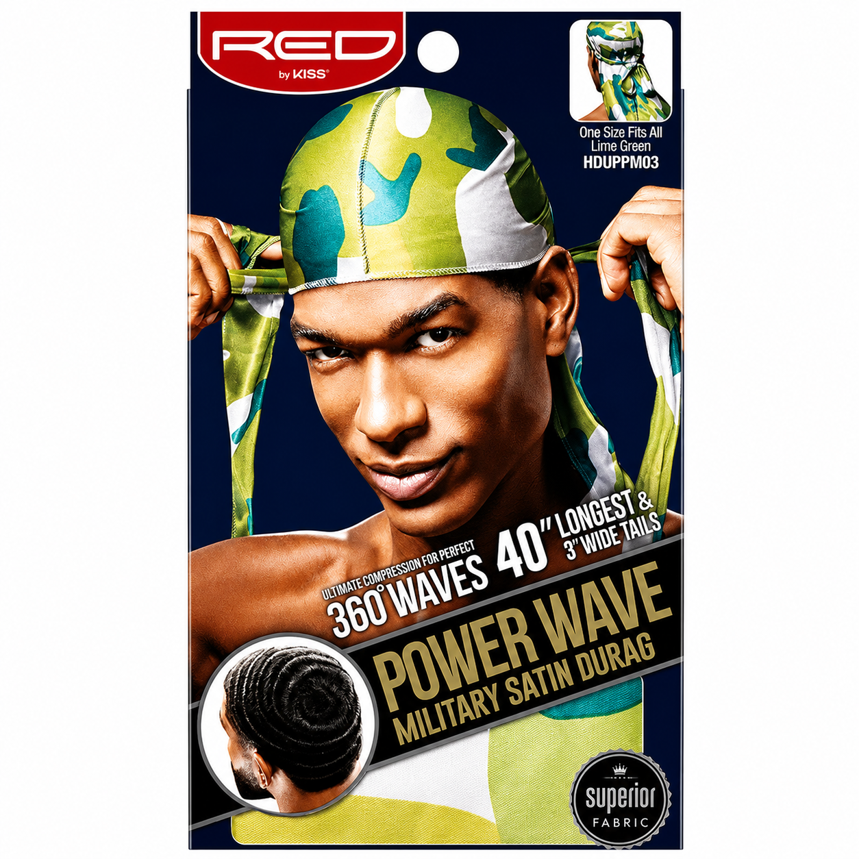 Bonnet Military Satin Durag Lime Green - RED BY KISS