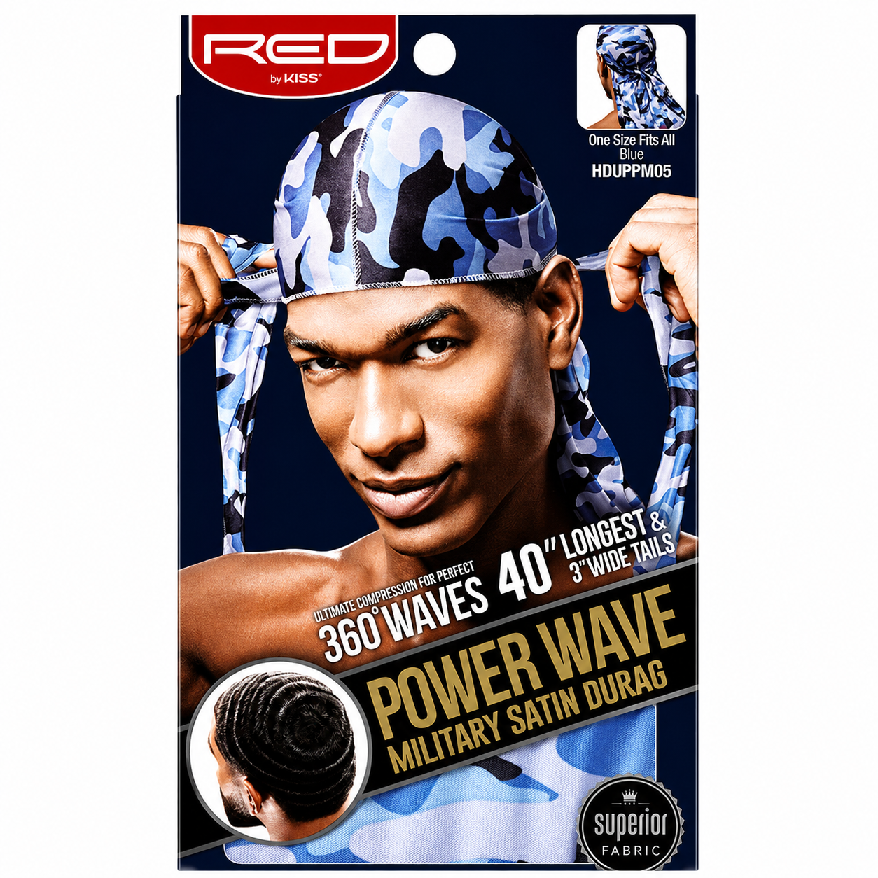 Bonnet Military Satin Durag Blue - RED BY KISS
