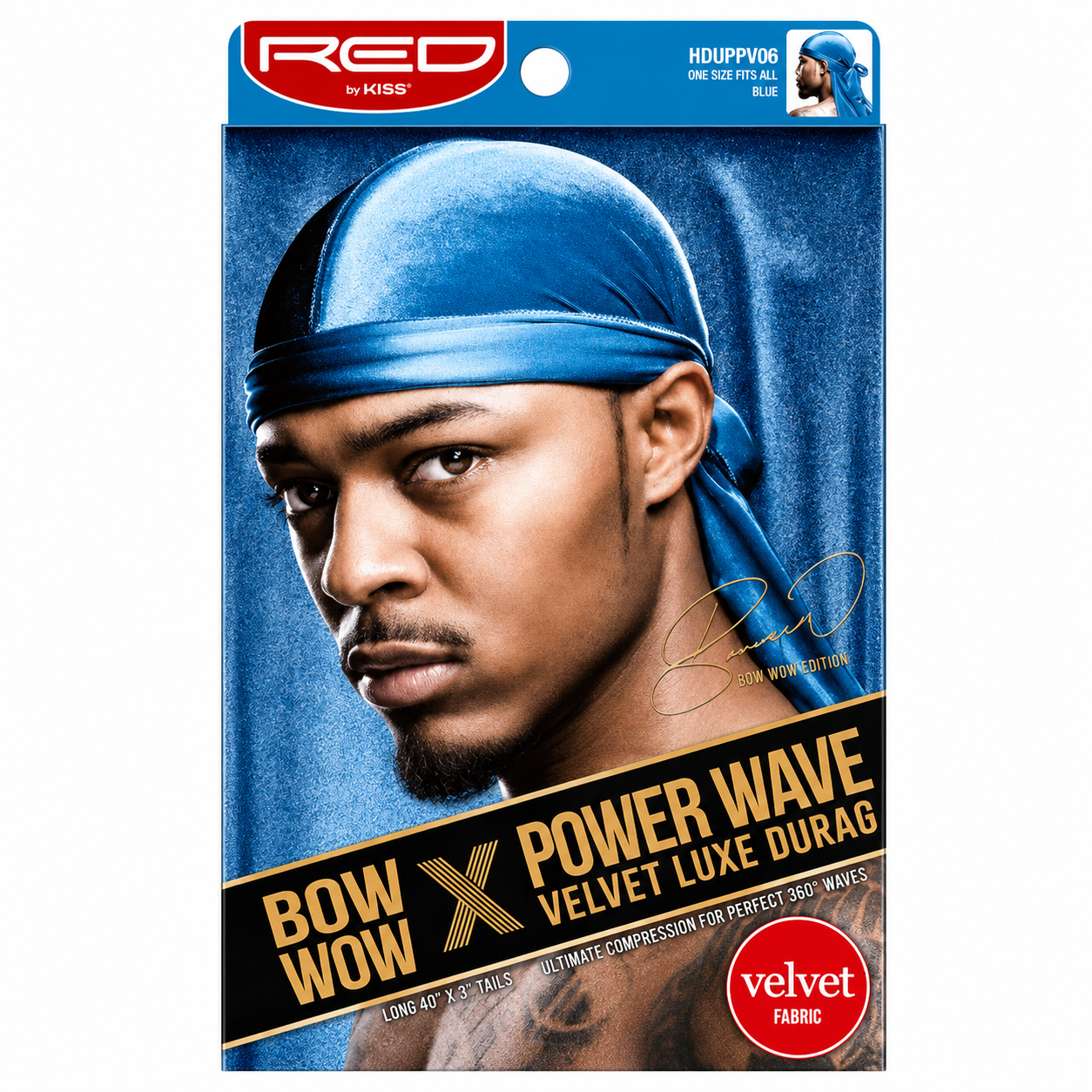 Bonnet Velvet Luxe Durag Blue - RED BY KISS