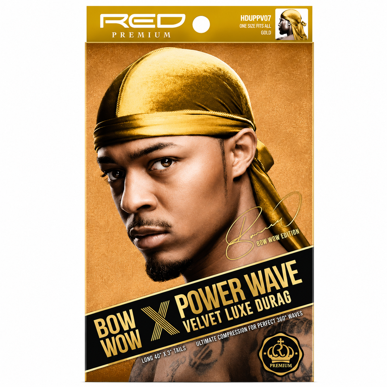 Bonnet Velvet Luxe Durag Gold - RED BY KISS
