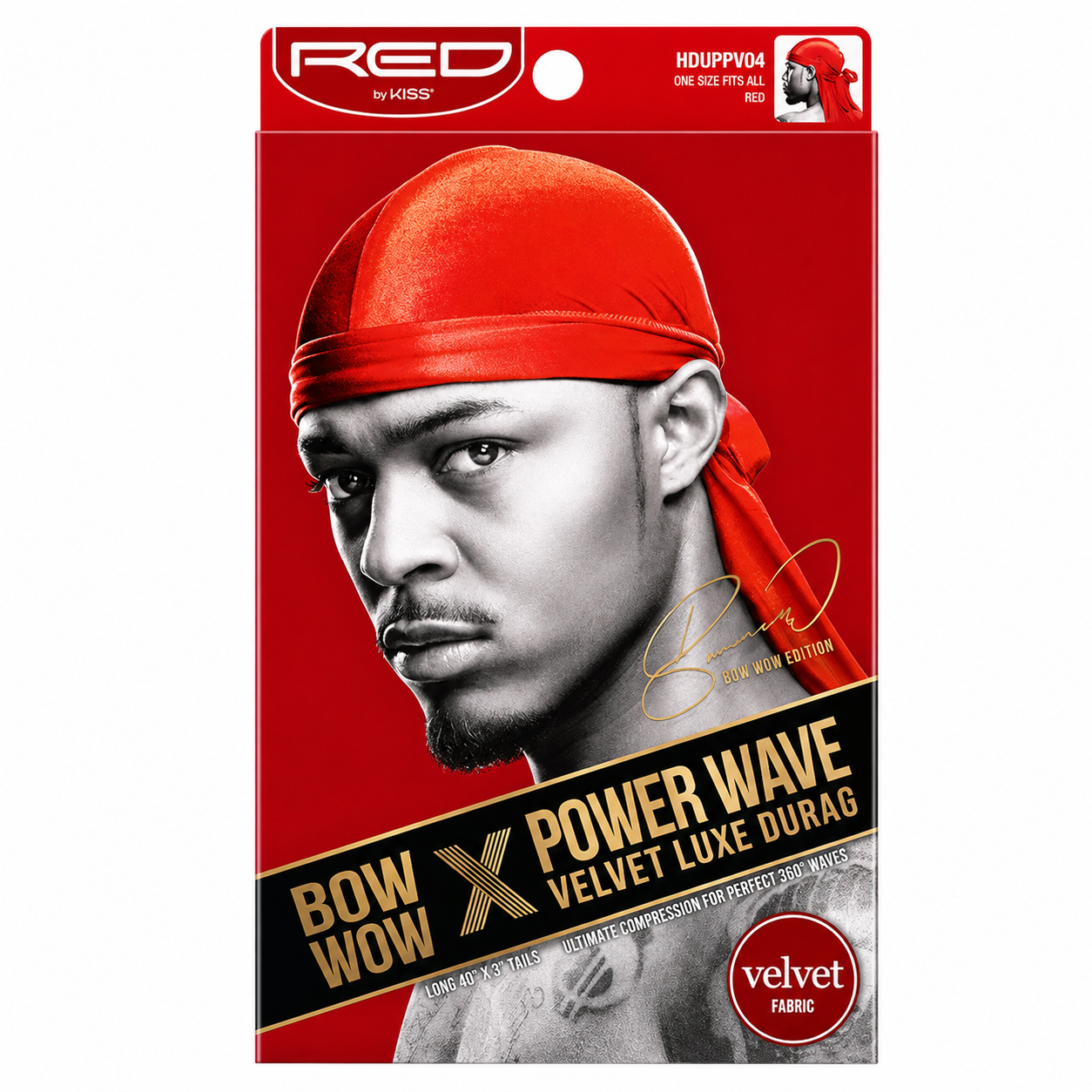 Bonnet Velvet Luxe Durag RED - RED BY KISS