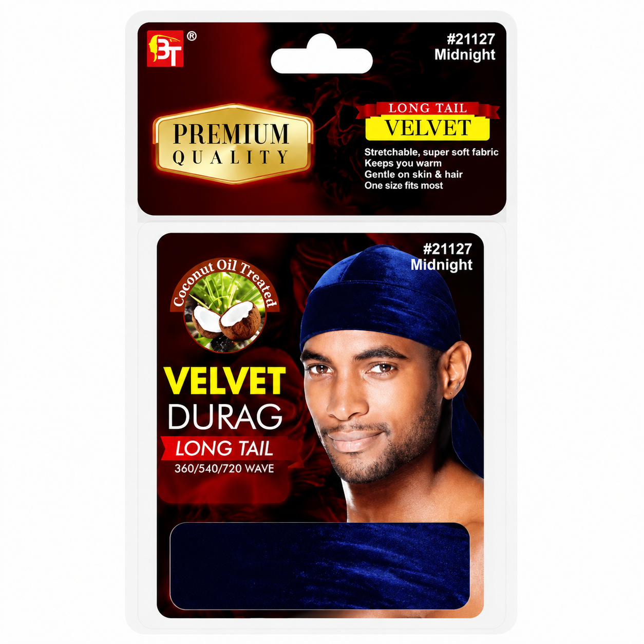 BEAUTY TOWN – Bonnet Durag en Soie couleur Tail Midnight