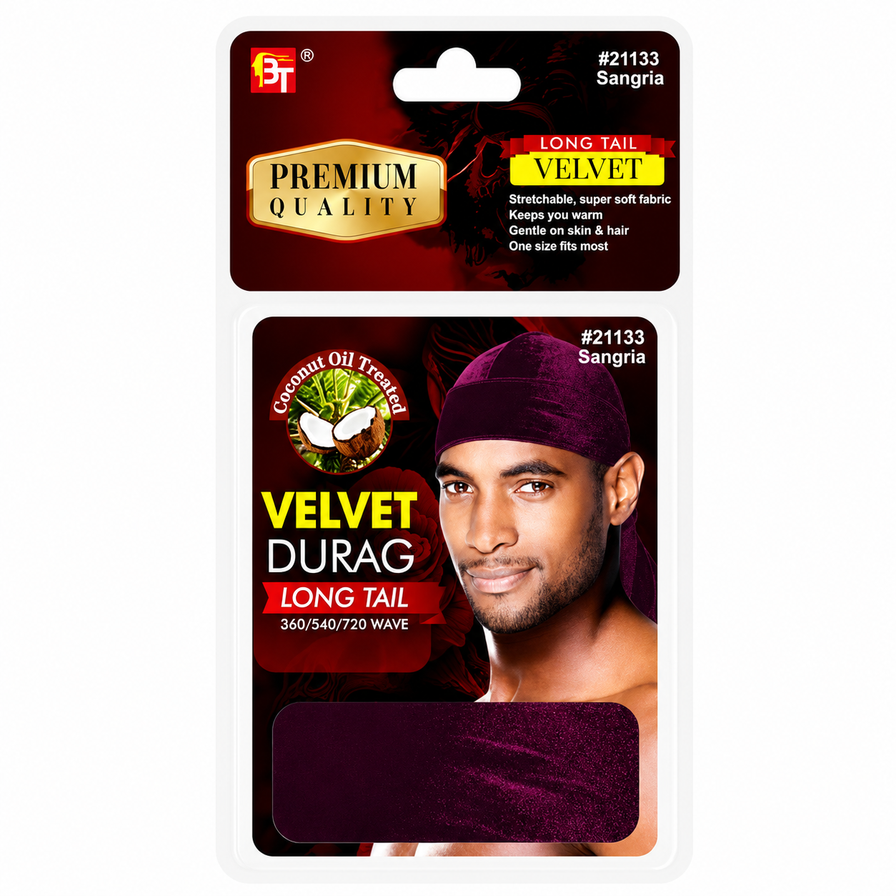 BEAUTY TOWN – Bonnet Durag en Soie couleur Sangria