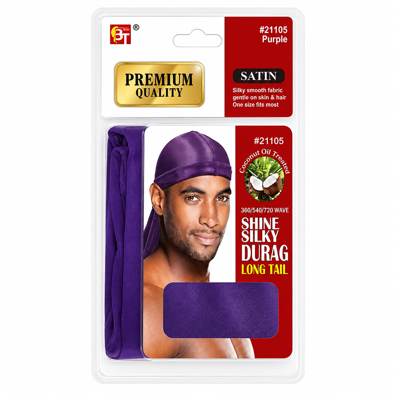 BEAUTY TOWN – Bonnet Durag en Soie couleur Violet