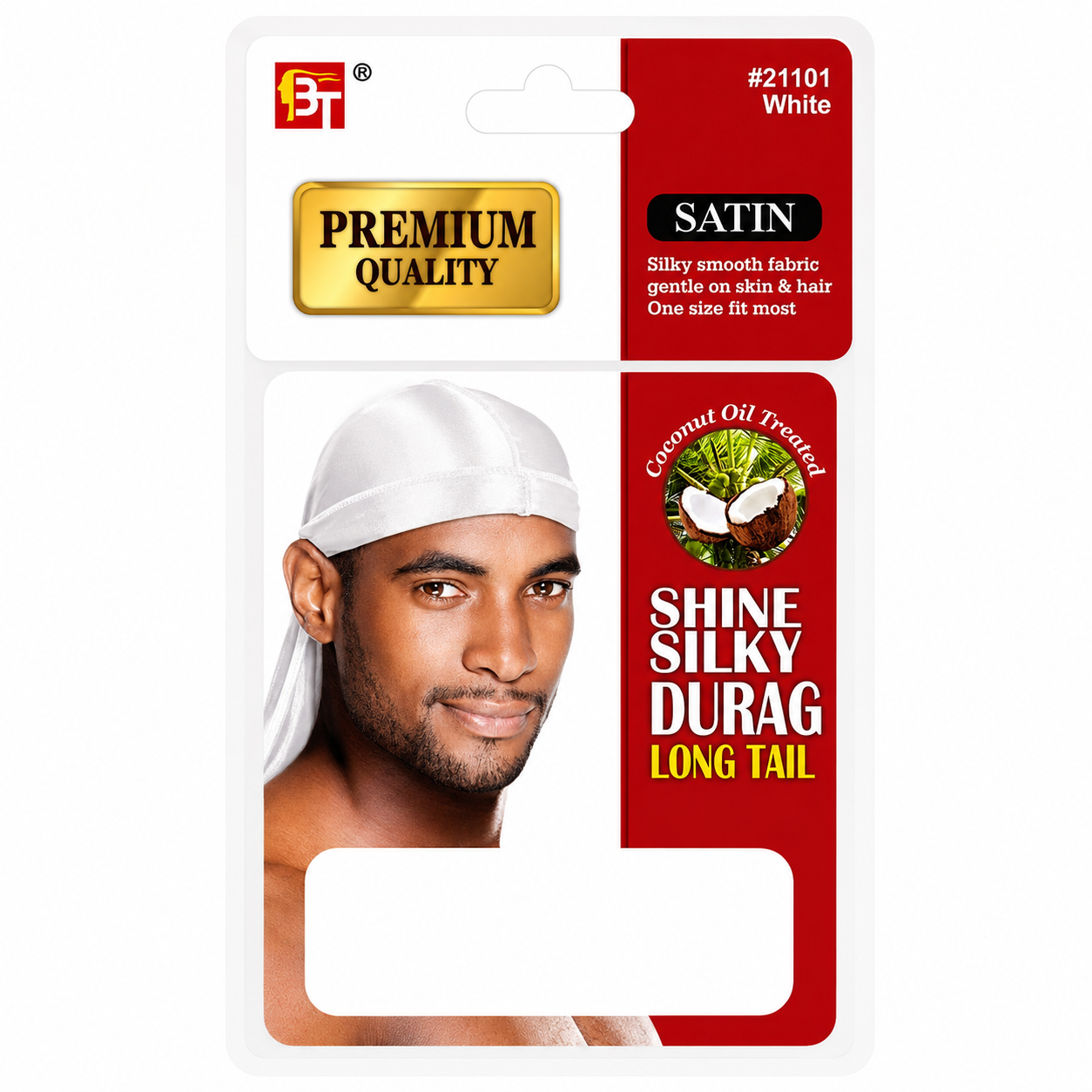 BEAUTY TOWN – Bonnet Durag en Soie couleur White