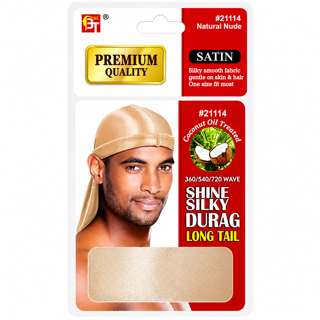 BEAUTY TOWN – Bonnet Durag en Soie couleur Nude