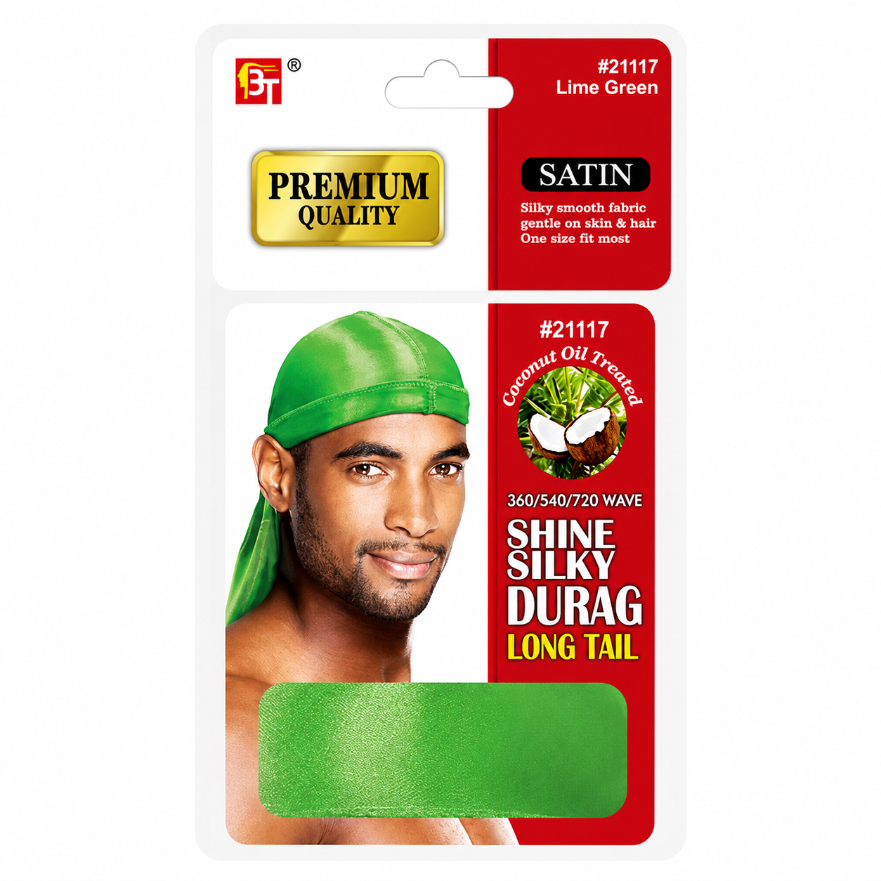 BEAUTY TOWN – Bonnet Durag en Soie couleur Vert Citron