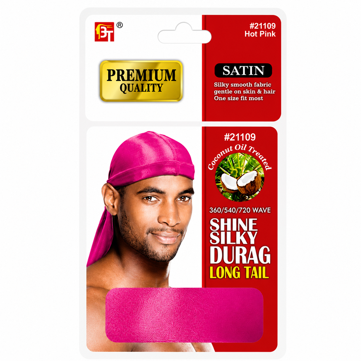 BEAUTY TOWN – Bonnet Durag en Soie couleur Rose