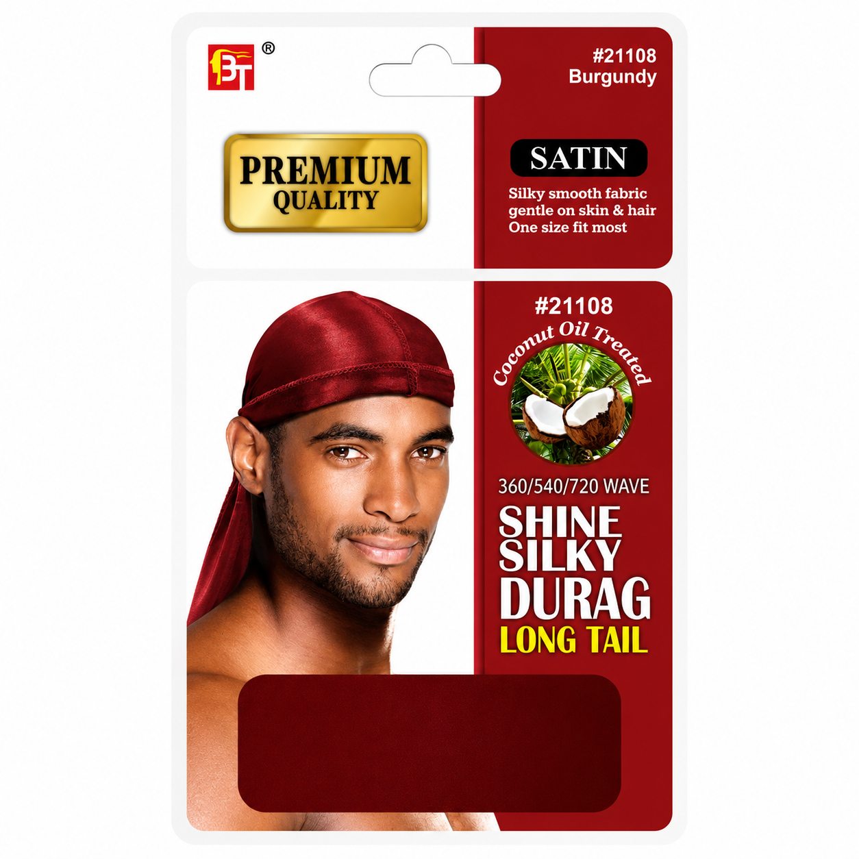 BEAUTY TOWN –  Bonnet Durag en Soie couleur Bourgogne