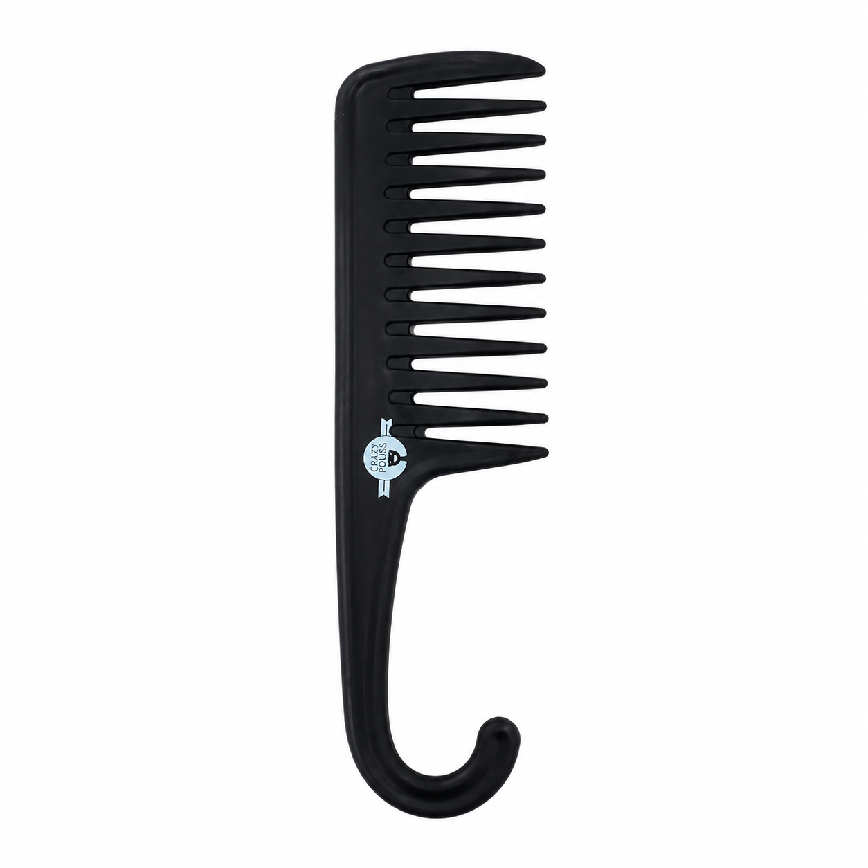 CRAZY POUSS – Peigne Noir Manche Arrondi
