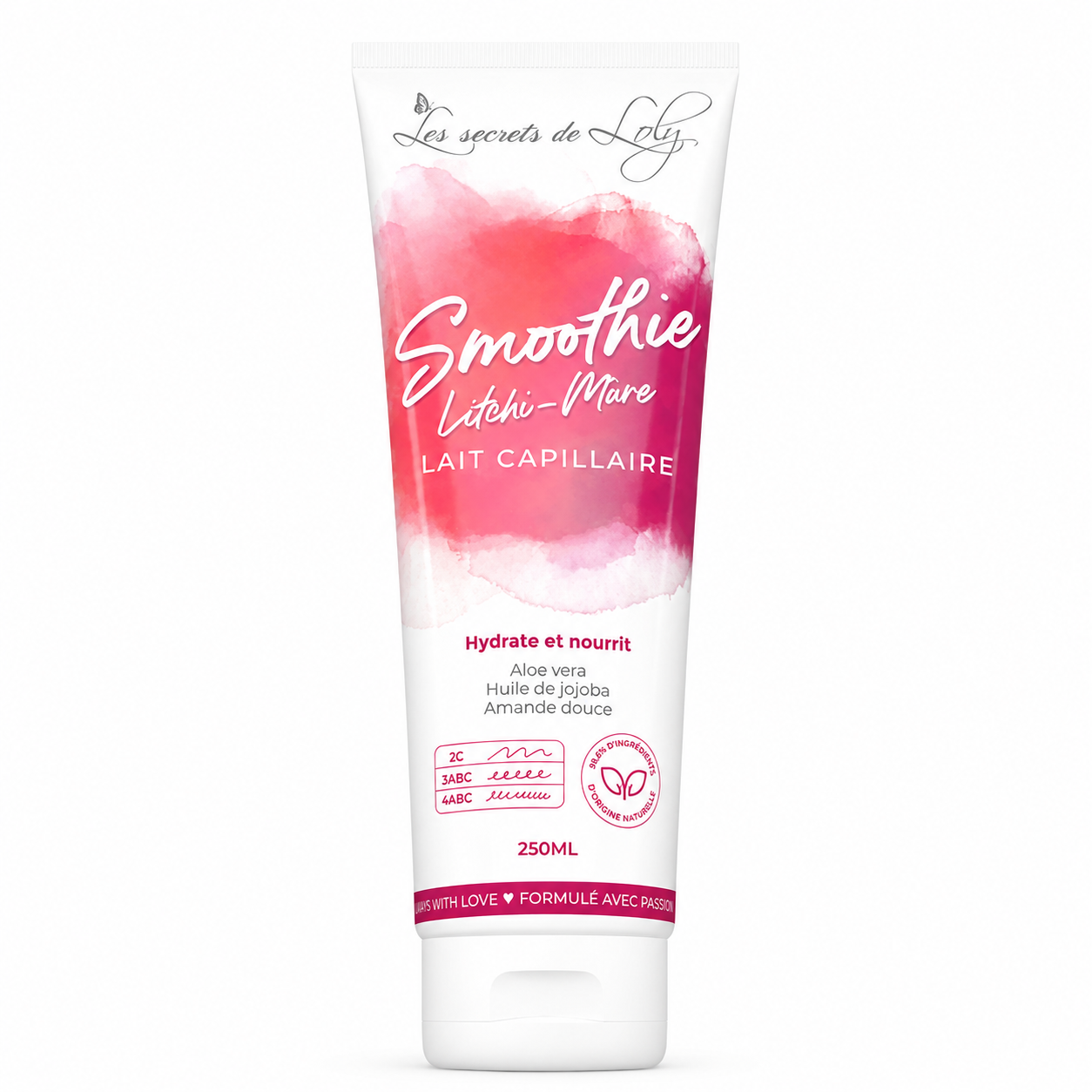 Lait Capillaire Hydratant Smoothie litchi et mûre 250ml - LES SECRETS DE LOLY