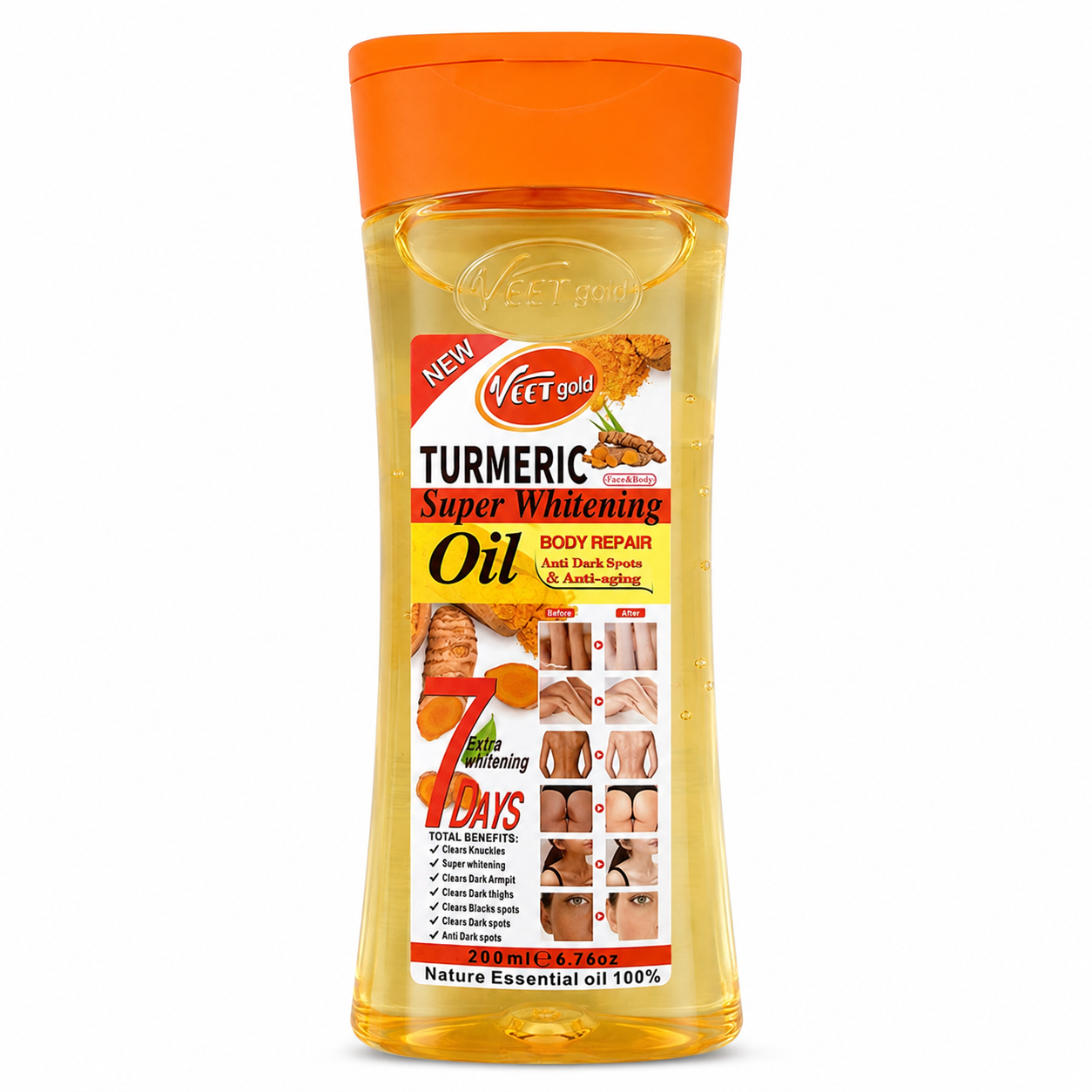 Huile Gel Corps TURMERIC 200ml - VEET GOLD