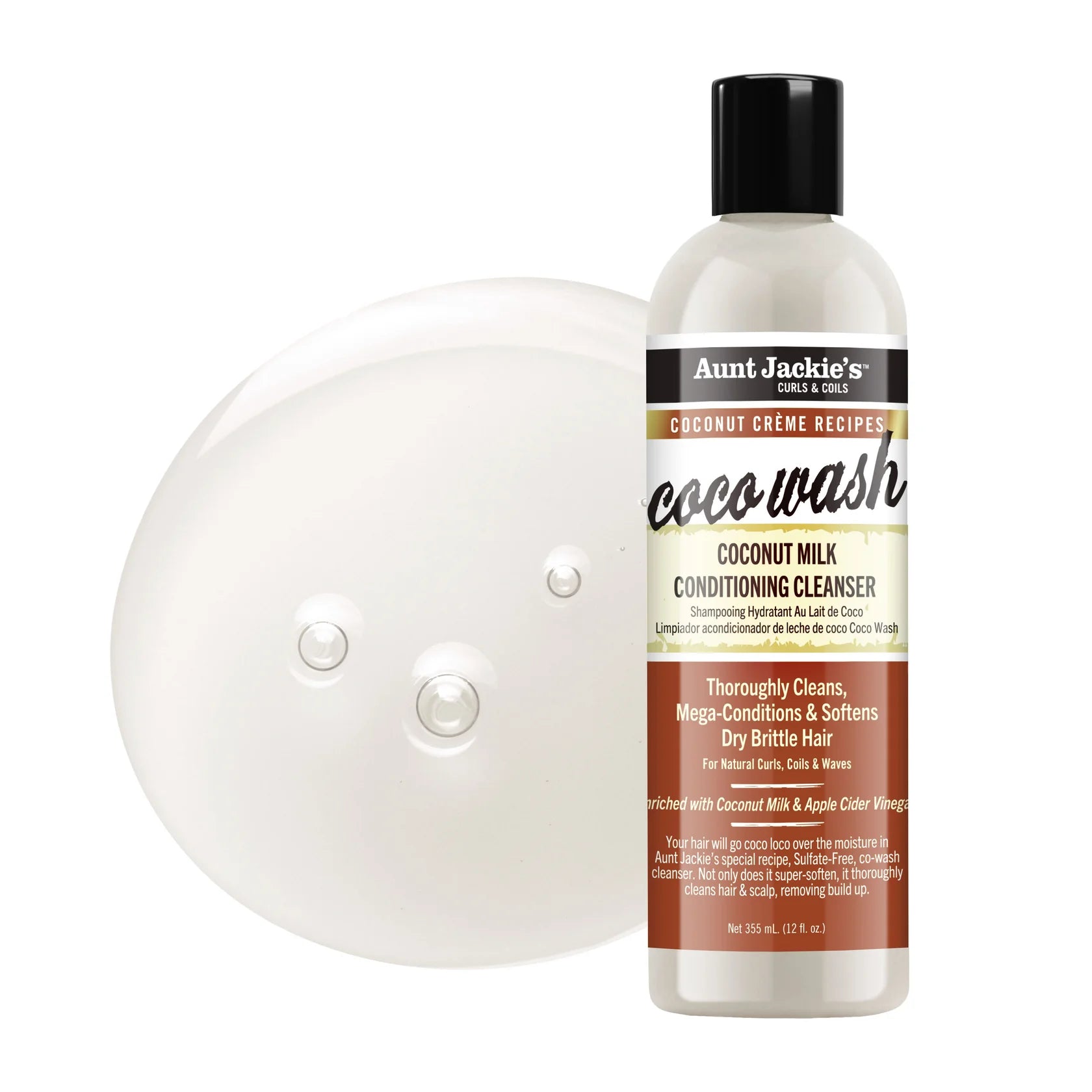 Shampoing Nettoyant à l’Huile de Coco 355ml - AUNT JACKIE'S