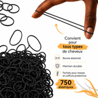 Lot De 750 Elastiques Mini NOIR - MAGIC AFRO
