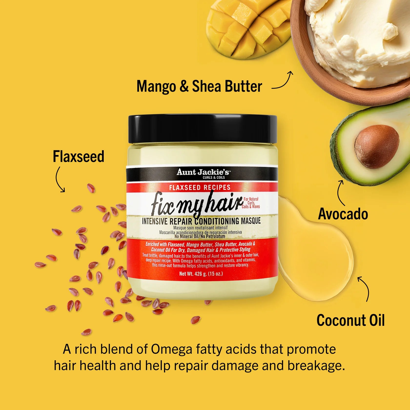 Masque Reconstructeur Intensif Fix My Hair 426g - AUNT JACKIE'S