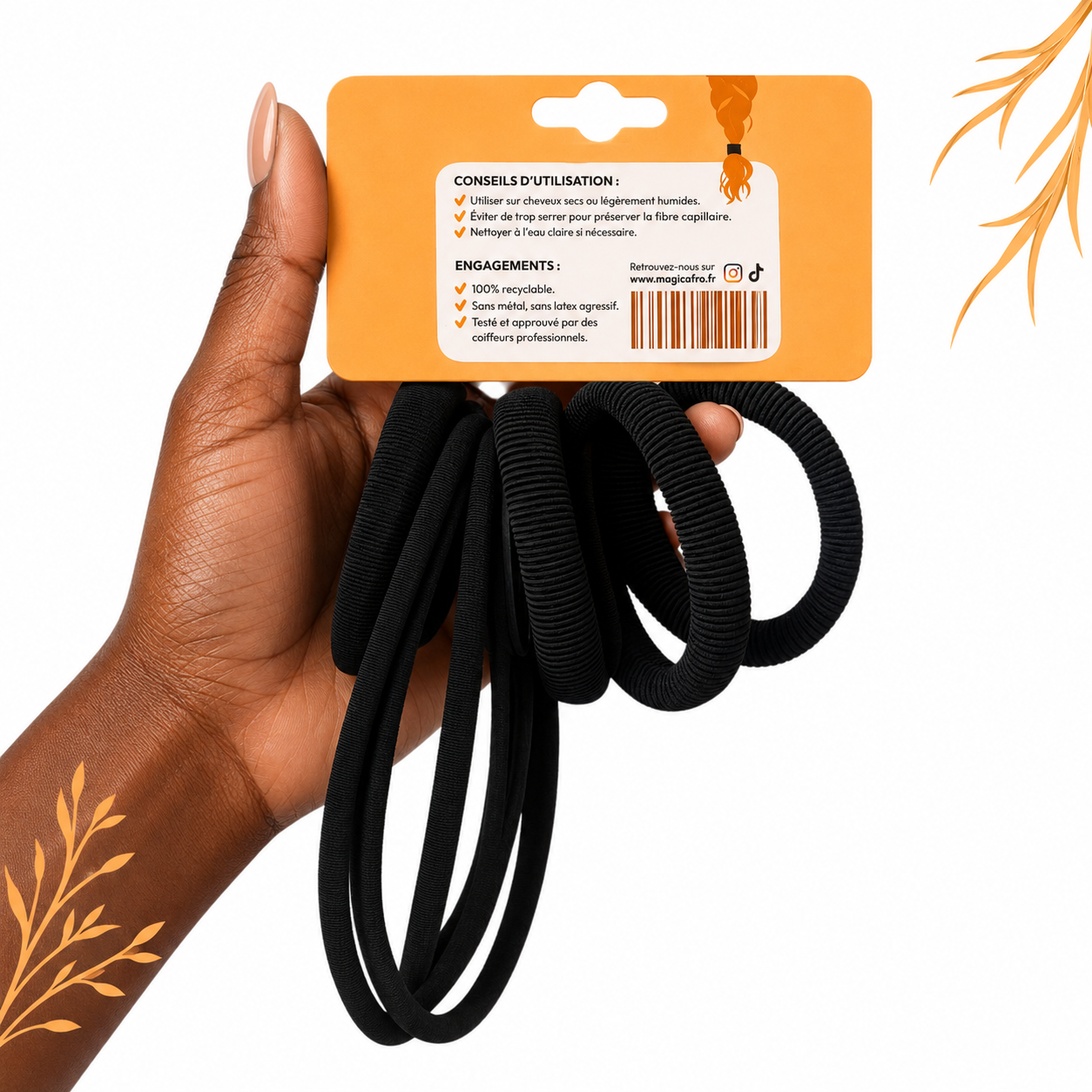 MAGIC AFRO – Lot de 09 Élastiques Taille Mixte