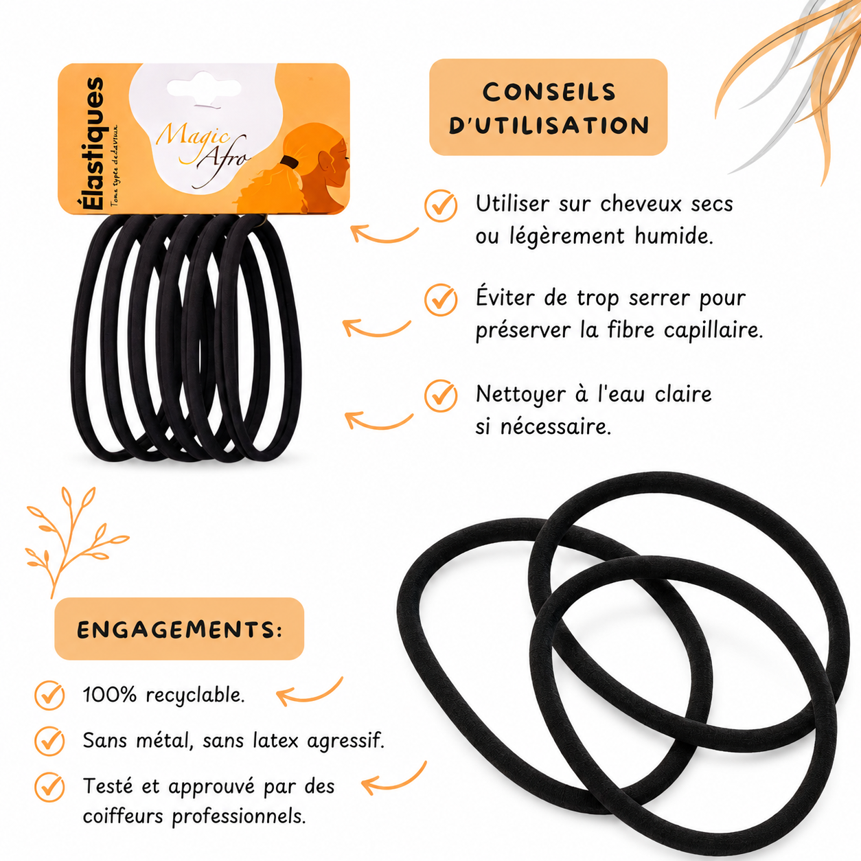 Lot Elastiques Taille XL - MAGIC AFRO