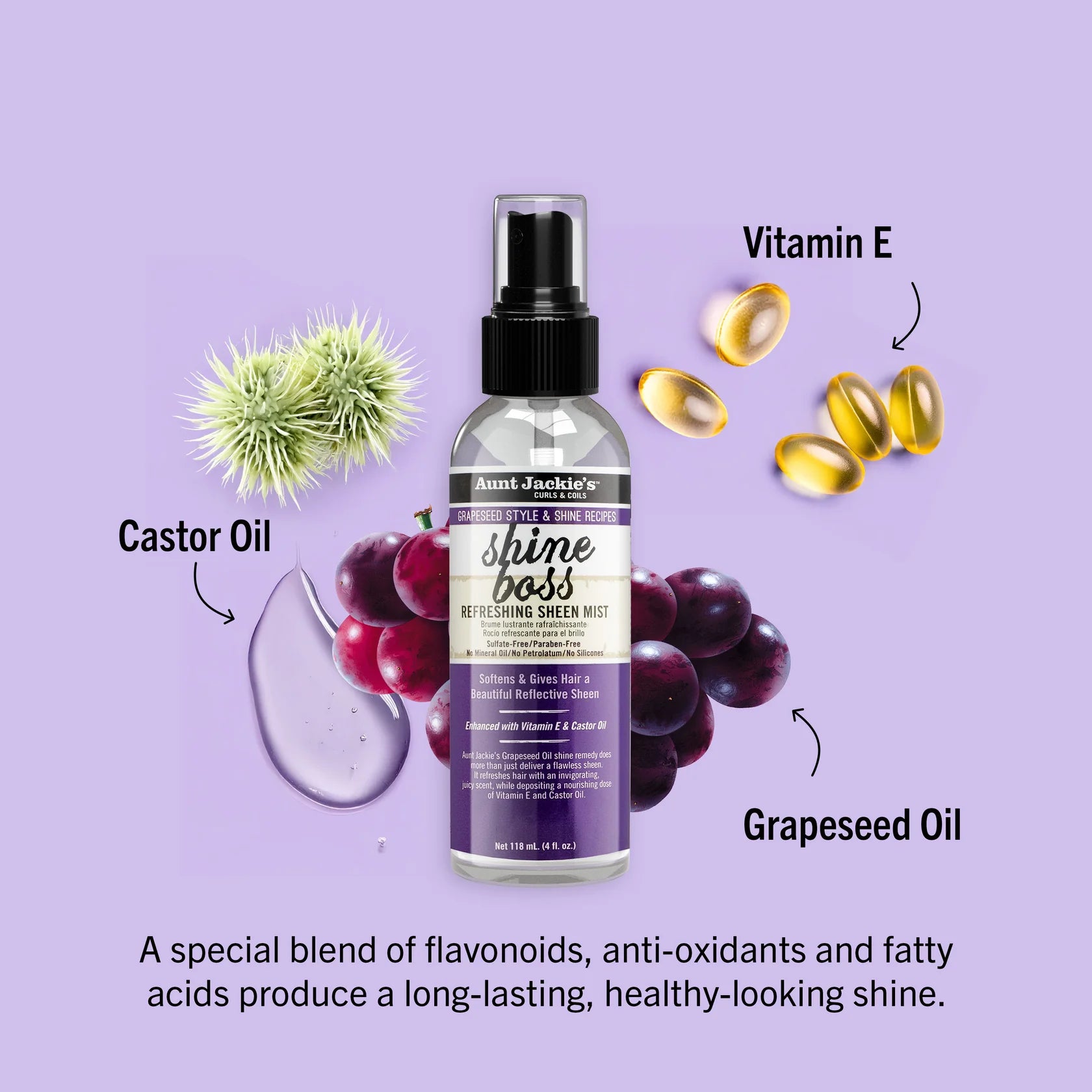 Sérum Shine Boss Refreshing Sheen Mist 118ml - Aunt Jackie's