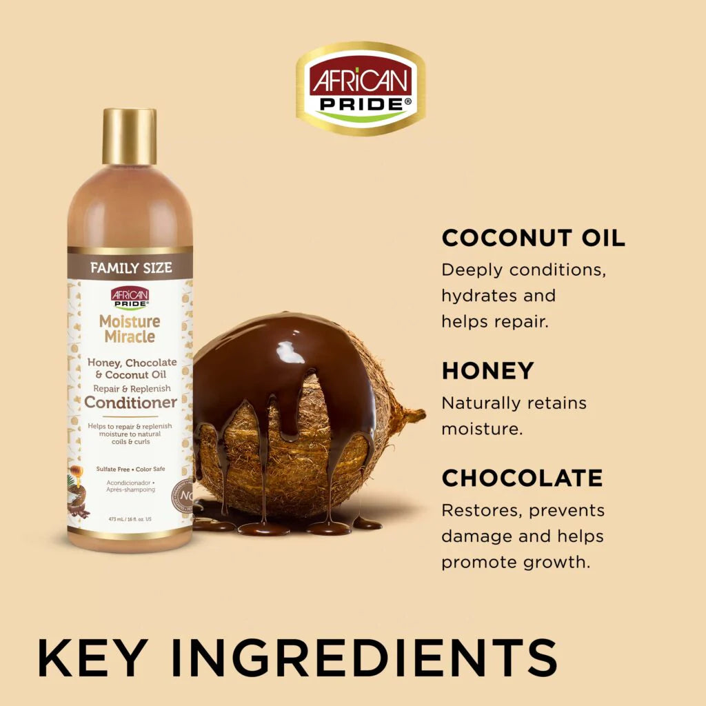 Après-Shampoing Conditioner 354ml - AFRICAN PRIDE MOISTURE MIRACLE