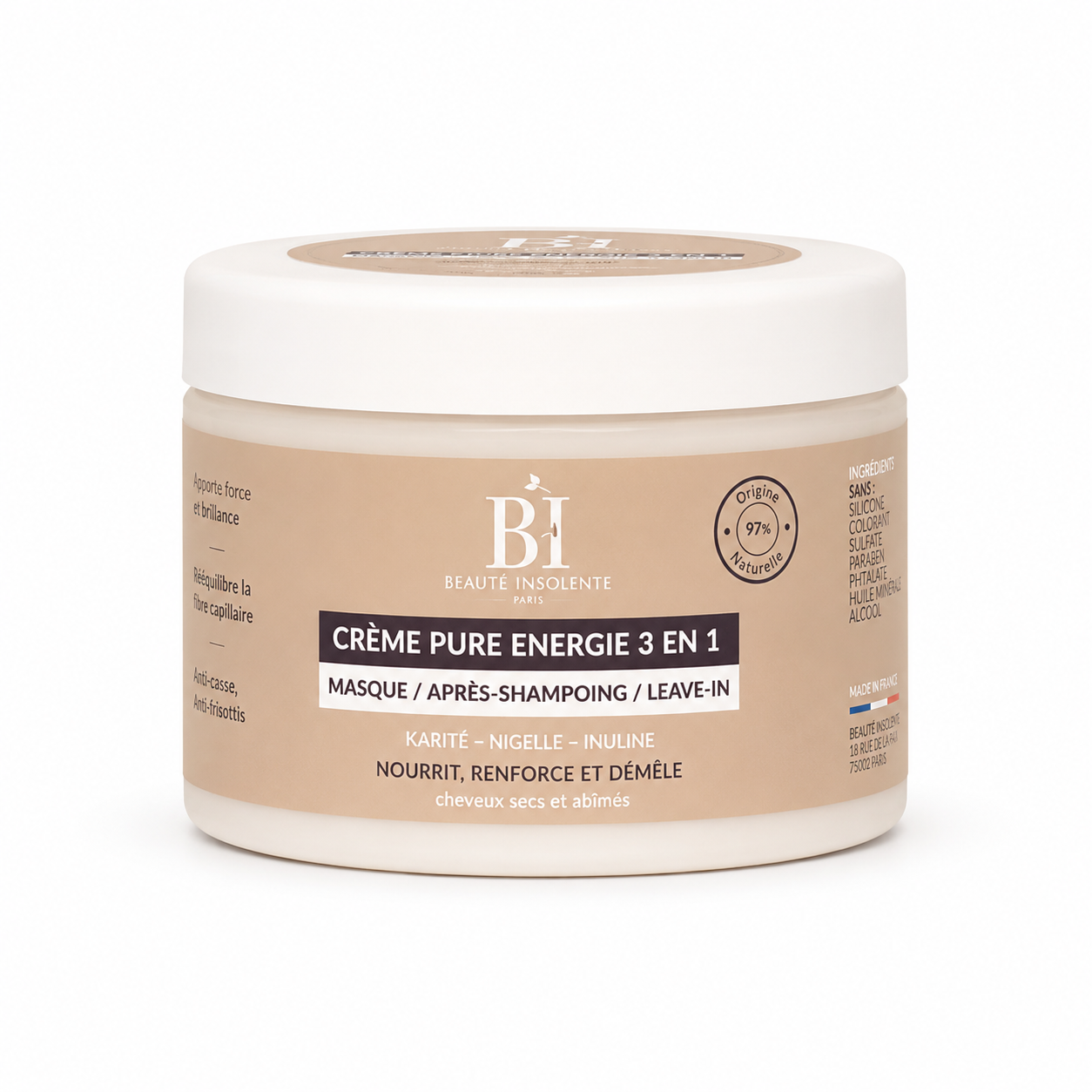 Creme Pure Energie 3en1 250ml - BEAUTE INSOLENTE