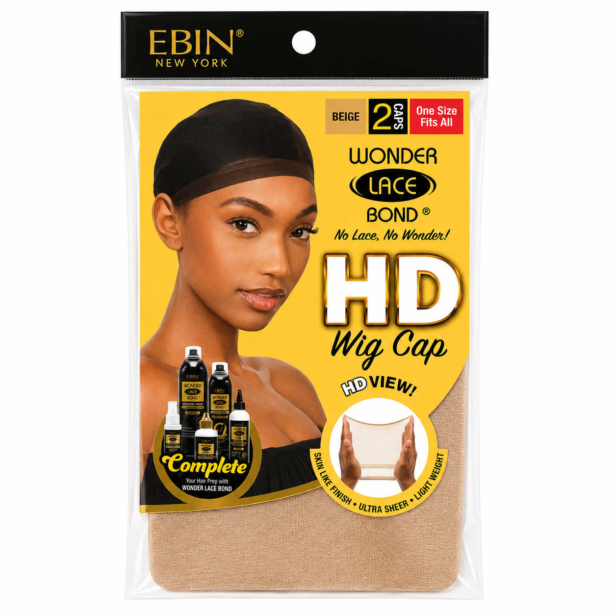 Bonnet BEIGE WIG CAP HD - EBIN