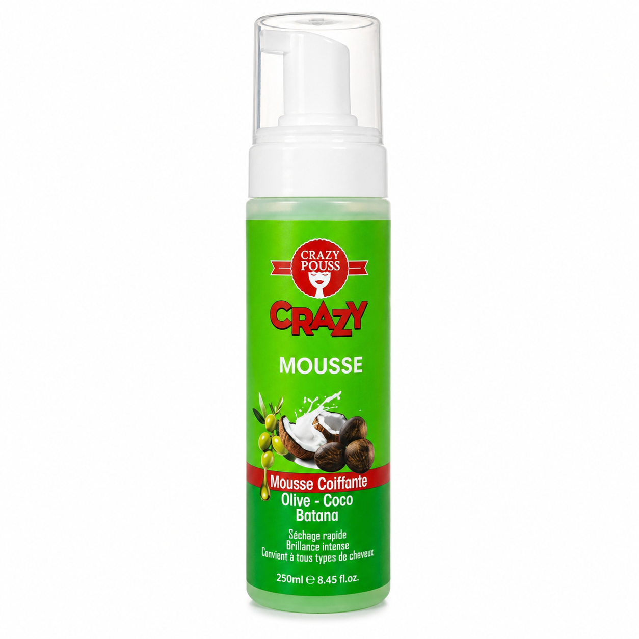 Mousse Coiffante Olive Coco Batana 250ml - CRAZY POUSS