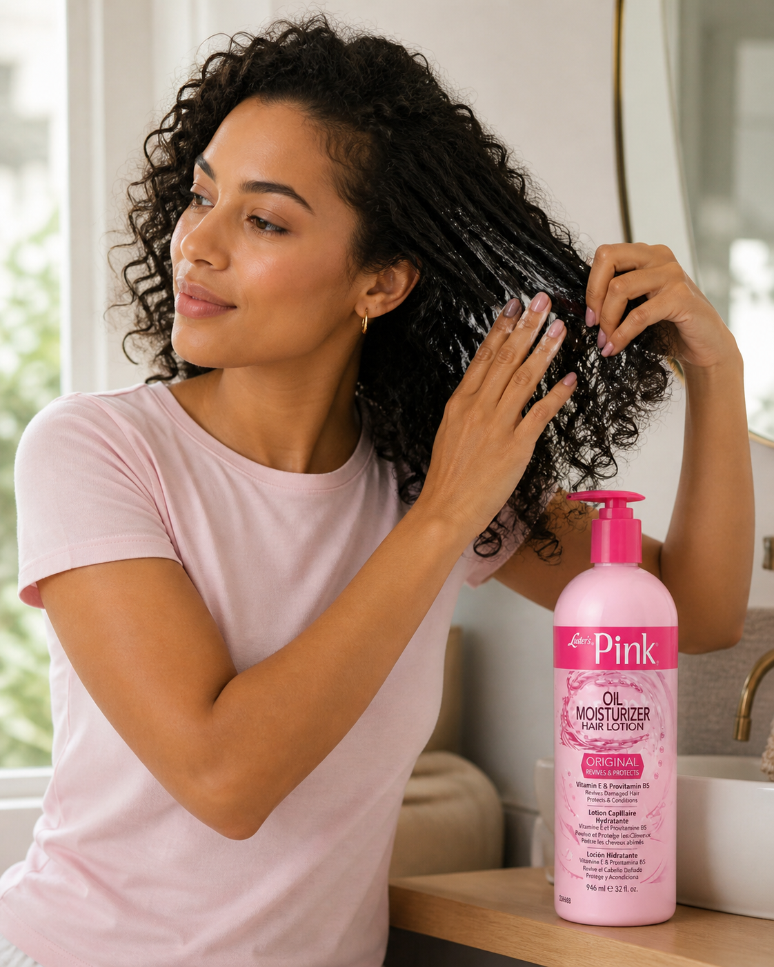 Lotion Capillaire Oil Moisturizer Hair Lotion 946ML - PINK