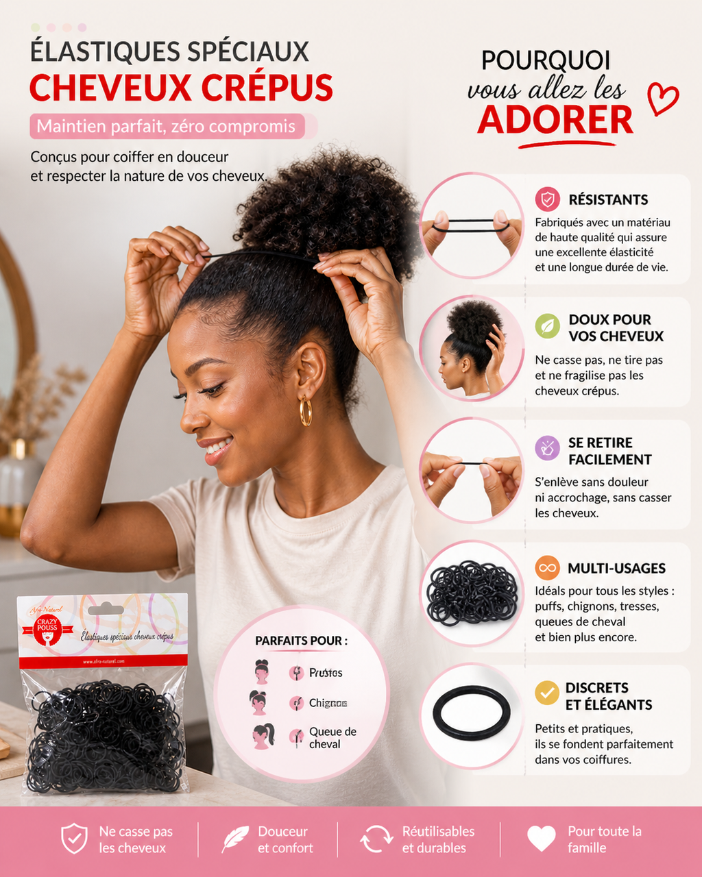 Lot De 500 Elastiques Mini - CRAZY POUSS
