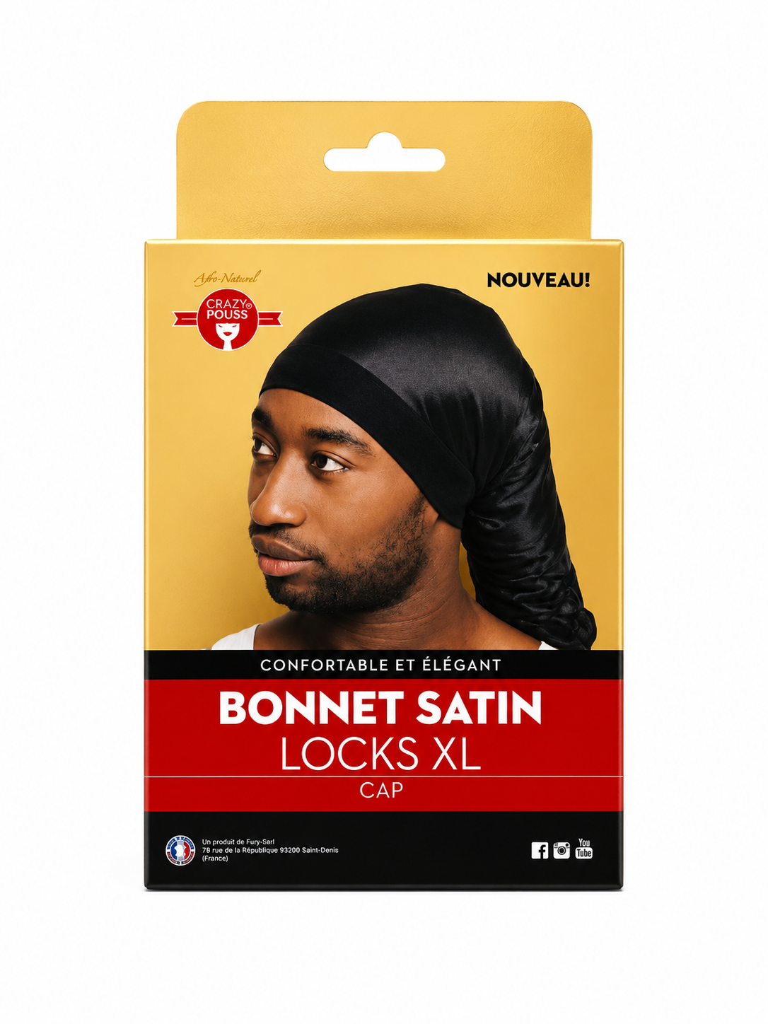 Bonnet Satin LOCKS XL - CRAZY POUSS