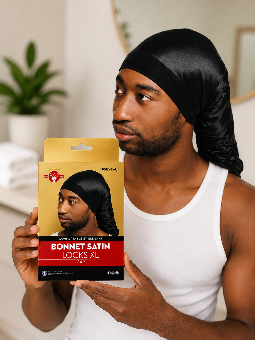 Bonnet Satin LOCKS XL - CRAZY POUSS