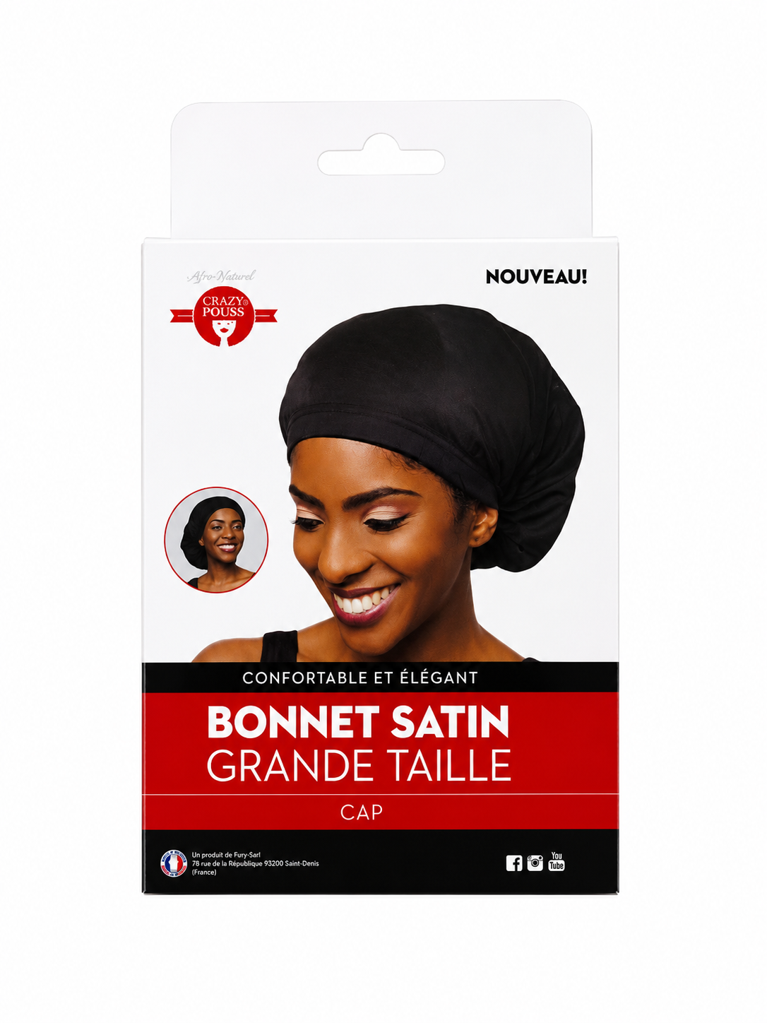 Bonnet Satin Grande Taille - CRAZY POUSS