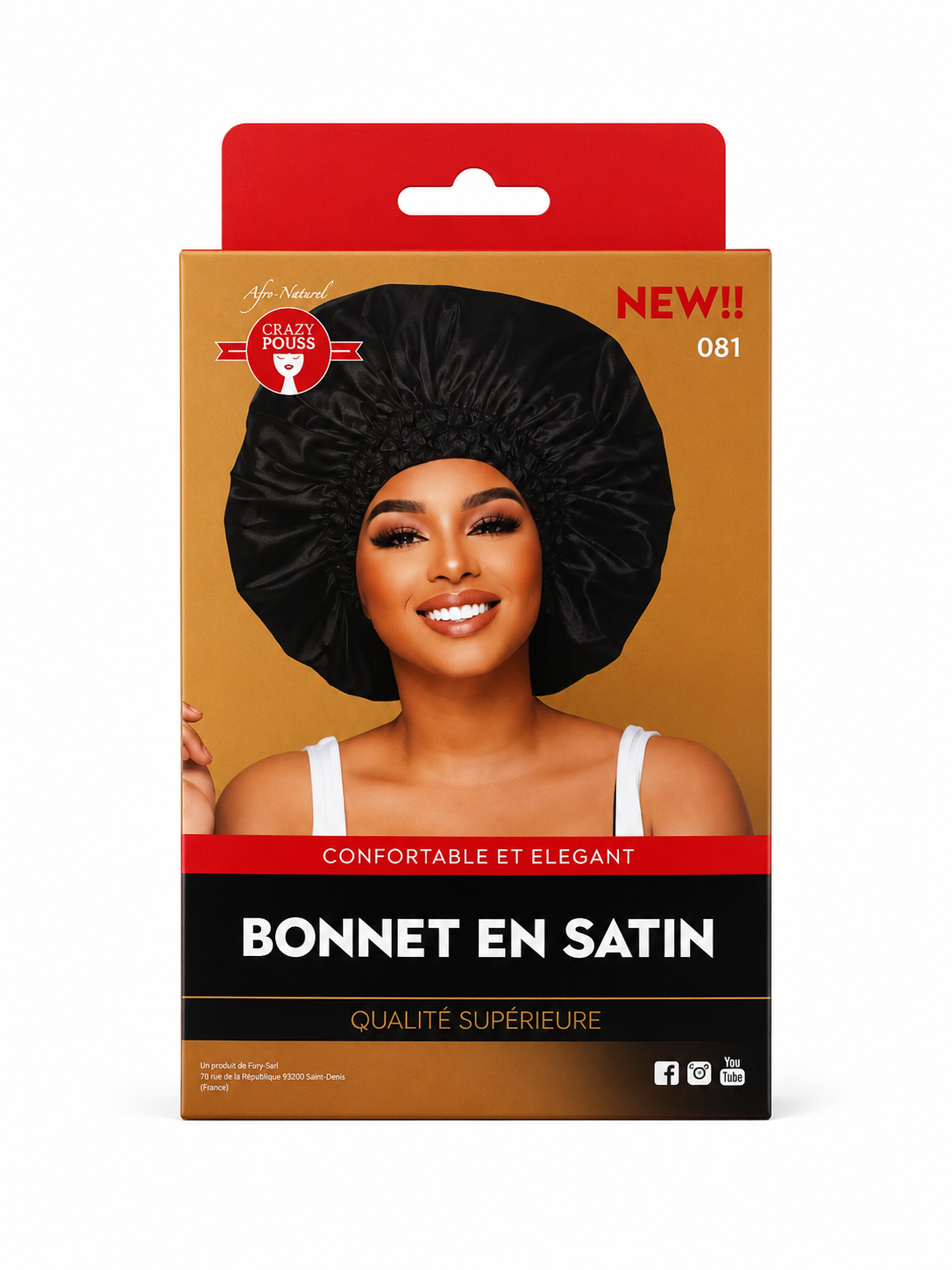 Bonnet en Satin Artisanale 081 - CRAZY POUSS