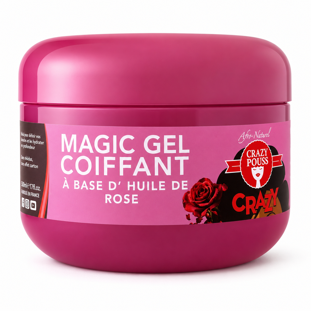 Gel Coiffant MAGIC HUILE DE ROSE 500ml - CRAZY POUSS
